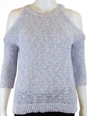 Express Cold-Shoulder Knit Sweater in Light Lavender Size S